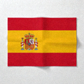 西班牙国旗，由上红、下红、中间黄三个平行长方形组成，国徽位于左侧