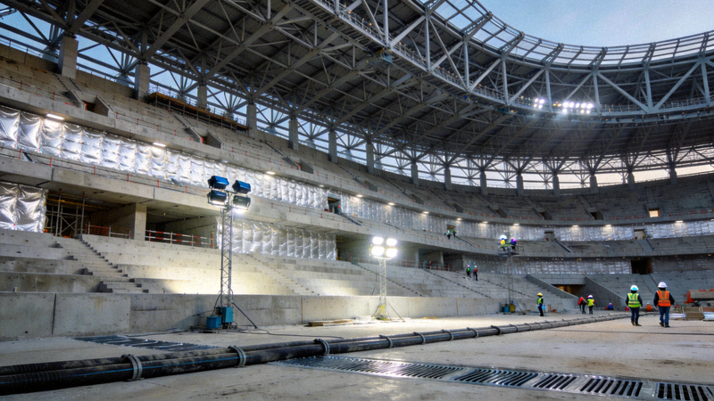 2026年世界杯主办城市体育场馆内部建设进展高清照片