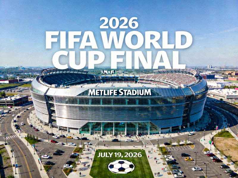 美国纽约大都会人寿体育场外观，将举办2026年世界杯决赛