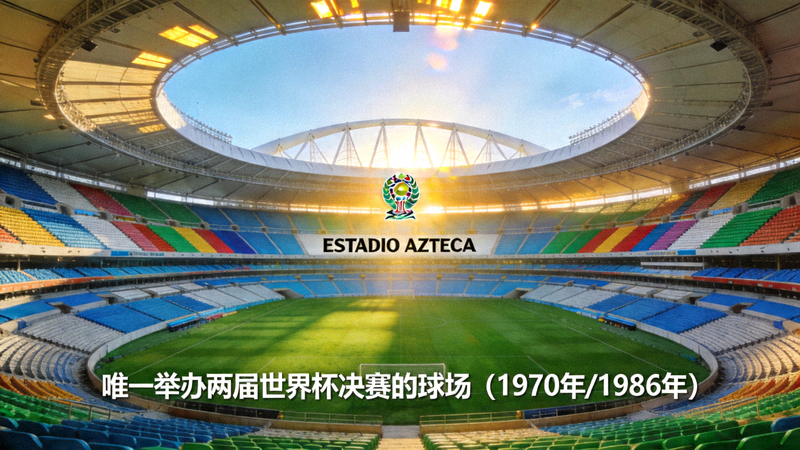 墨西哥阿兹特克体育场内部壮观视角，历史上唯一举办过两届世界杯决赛的球场